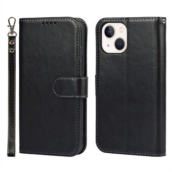 Drop-proof R61 Texture Felt søm PU lær lommebokdeksel Horisontalt Stand skall for iPhone 13 6,1 tommer