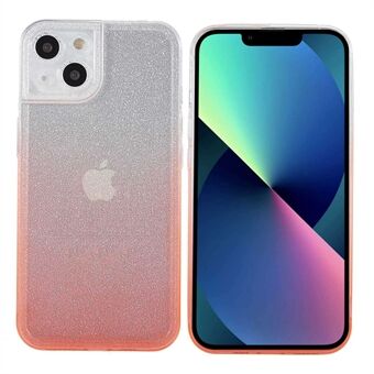 For iPhone 13 6.1 inch Phantom Series Gradient Color Anti-scratch Flexible TPU Phone Case with Separable Glittering Plate