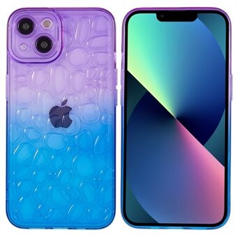 For iPhone 13 6.1 inch 3D Pebbles Effect Gradient Color Cell Phone Shell Drop-proof Flexible TPU Phone Case