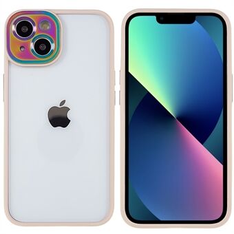 For iPhone 13 6.1 inch PC + TPU Hybrid Case Colorful Metal Camera Lens Protection Anti-drop Phone Back Cover