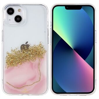 DFANS Starlight Shining Series Shockproof Phone Case for iPhone 13 6.1 inch PC + TPU Hybrid Protective Cover with Glitter Decorated