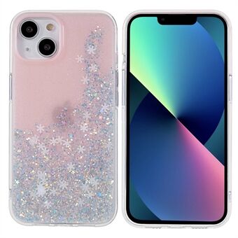 DFANS For iPhone 13 6.1 inch Snowflake Glitter Sequins Phone Case Drop-proof PC + TPU Back Cover