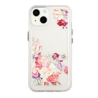 Flower Series for iPhone 13 6.1 inch Flower Pattern Printed 2mm Thickened Anti-drop Acrylic Back+Soft TPU Frame Phone Case Cover