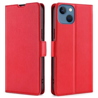 Side Magnetic Clasp Phone Case for iPhone 13 6.1 inch PU Leather + TPU Protective Cover with Card Holder Stand