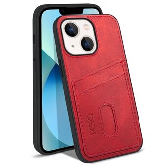 KSQ 003 Series for iPhone 13 6.1 inch Card Slots Function Wear-resistant Case PU Leather Coated PC+TPU Hybrid Mobile Phone Shell