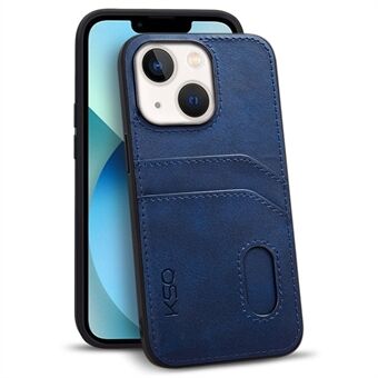 KSQ 001 Series All Edge Wrapped Protection Shell Case for iPhone 13 6.1 inch, PU Leather+TPU+PC Cell Phone Cover with Card Slots