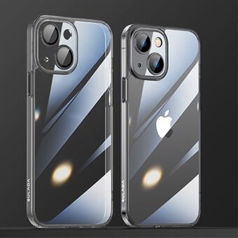SULADA Crystal Steel Series for iPhone 13 6,1 tommers TPU + fallsikkert telefondeksel i herdet glass Galvaniseringsdeksel mot fingeravtrykk