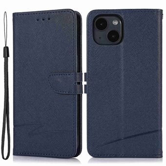 Cross Texture Leather Case for iPhone 13 6.1 tommers, Stand lommebok Folio Flip beskyttende telefondeksel