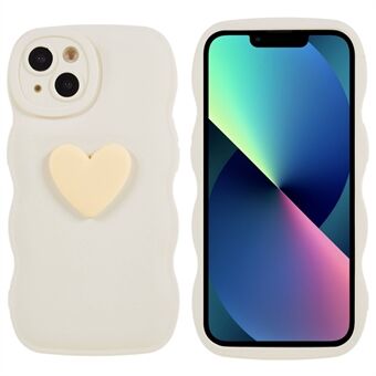 For iPhone 13 6,1 tommer myk TPU Cute Love Heart Shape telefonveske Bølget Edge forsterket hjørne beskyttelsesdeksel