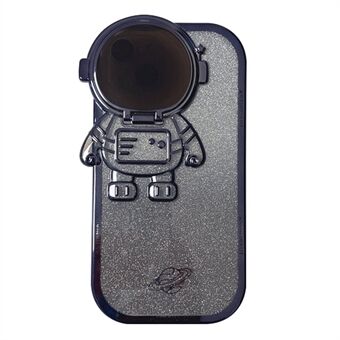 Støtsikkert deksel til iPhone 13 6,1 tommer Spaceman Glitter Design Elektropletteringsveske Anti-dråpe TPU-telefonskall med linsedeksel