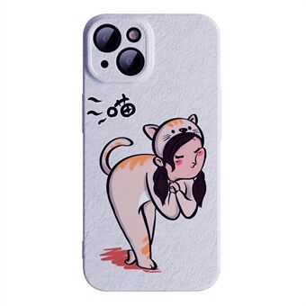 For iPhone 13 6,1 tommer tegneserie katt jente / hund gutt mønster utskrift par telefondeksel Anti-fall hardt PC-deksel