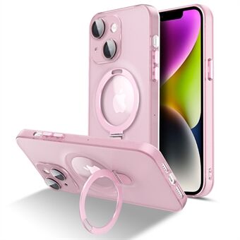 Magnetisk telefondeksel for iPhone 13 6,1 tommer, PC+TPU Kickstand matt deksel med kameralinsebeskytter