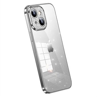 SULADA galvaniseringstelefondeksel for iPhone 13, Glitter Rhinestone Decor Mykt TPU-deksel
