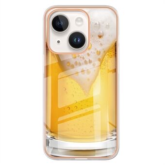 YB IMD Series-19 Style D For iPhone 13 6,1 tommer 2,0 mm TPU-beskyttelsesdeksel Elektrobelagt IMD-mønster telefondeksel