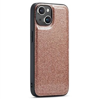 DG.MING for iPhone 13-etui Glitter PU-skinn + PC + TPU Anti-ripe-telefondeksel