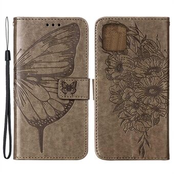 Fullt beskyttende avtrykk Butterfly Flower Pattern Lommebokstativ Stand for iPhone 13 Pro 6,1 tommer