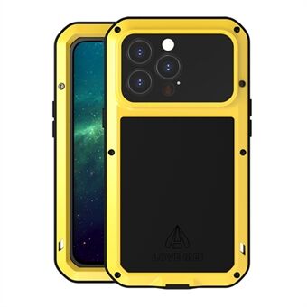 Love MEI Multi-Protection Støtsikkert, fallsikkert støvtett [metall + silikon + herdet glass] Telefonbeskyttelsesdeksel for iPhone 13 Pro 6,1 tommer
