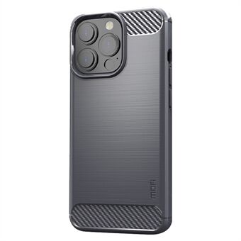 MOFI karbonfiberbørstet tekstur Flekksikker støtsikker fleksibel TPU-telefonveske Shell for iPhone 13 Pro 6,1 tommer