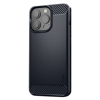 MOFI karbonfiberbørstet tekstur Flekksikker støtsikker fleksibel TPU-telefonveske Shell for iPhone 13 Pro 6,1 tommer
