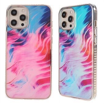 IMD TPU Phone Case for iPhone 13 Pro 6.1 inch, Aurora Effect Watercolor Pattern Electroplating Mobile Phone Cover