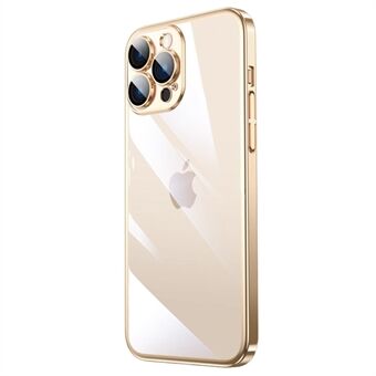 For iPhone 13 Pro 6,1 tommers galvanisert Edge Hard PC Clear Case Kamerabeskyttelse Støtsikkert anti-fall telefondeksel