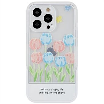 Tulipaner Blomstermønsterutskrift Mykt TPU-deksel til iPhone 13 Pro 6,1 tommers kamerabeskyttelse Beskyttende deksel med stativ
