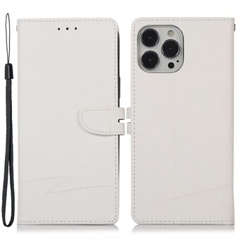 For iPhone 13 Pro 6,1 tommers lommebokstil telefonveske PU-skinn Cross Texture visningsstativ Anti- Stand