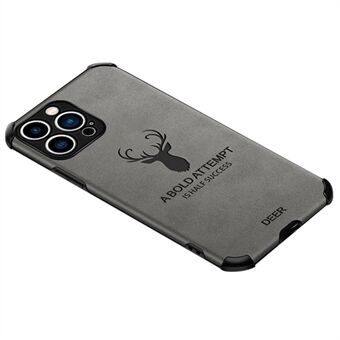 For iPhone 13 Pro 6,1-tommers fire hjørner, fallsikker klutteksturveske Slitasjebestandig hjortmønster med skinnbelagt TPU-telefonbeskytter