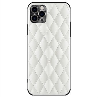 PU Leather+TPU Mobiltelefondeksel for iPhone 13 Pro 6,1 tommer, Anti- Scratch Rhombus Texture Phone Bakdeksel
