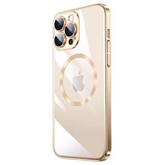 HD Clear Case for iPhone 13 Pro 6,1 tommer, støtter magnetisk trådløs ladning Herdet glass Kamerabeskyttelse Hard PC galvanisering telefondeksel