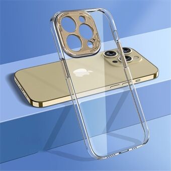 For iPhone 13 Pro 6,1 tommer krystallklart telefondeksel Kamerabeskyttelsesramme Hard PC-bakdeksel