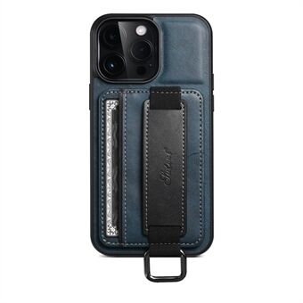 SUTENI H13 For iPhone 13 Pro 6,1 tommers fallsikkert kortspor Båndløkkeholder Stativ PU-skinnbelagt TPU-beskyttende telefondeksel