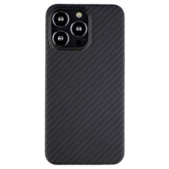 For iPhone 13 Pro 6.1-tommers støtsikker karbonfibertekstur Aramidfiber-bakdeksel Beskyttende deksel - matt svart