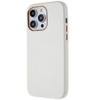 PU-skinnbelagt PC-telefondeksel for iPhone 13 Pro 6,1 tommer, Litchi Texture Drop Protection Bakdeksel