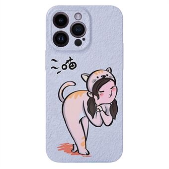 Cartoon Cat Girl / Dog Boy Case for iPhone 13 Pro 6,1 tommers hardt PC-mønstertrykk par telefondeksel