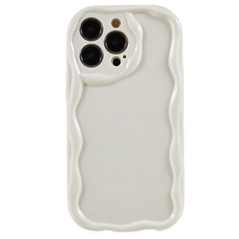 For iPhone 13 Pro 6,1 tommers Glossy Wave Design Mykt TPU-deksel Dropsikkert telefondeksel - Hvit