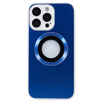For iPhone 13 Pro AG matt bakdeksel Magnetisk Ring TPU-logovisning telefondeksel med linsebeskytter