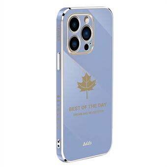 For iPhone 13 Pro 6,1 tommers Straight Edge 6D galvanisert telefondeksel Maple Leaf Glossy TPU-deksel