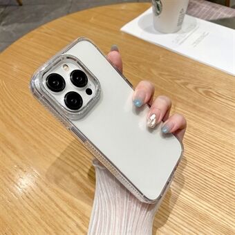 Gjennomsiktig telefondeksel for iPhone 13 Pro 6,1 tommers glitterkameraramme TPU+PC-deksel
