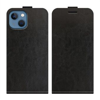 Crazy Horse Texture Vertical Flip PU-lærtelefonveske med kortspor for iPhone 13 mini - Black