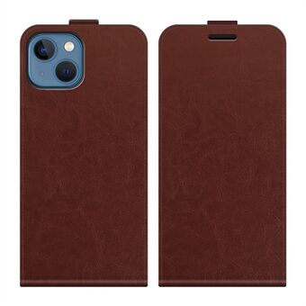 Crazy Horse Texture Vertical Flip PU-lærtelefonveske med kortspor for iPhone 13 mini - Brown