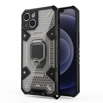 Fullt beskyttende anti-fall PC + TPU Hybrid Deksel Magnetisk Ring Kickstand Cover for iPhone 13 mini 5,4 tommer