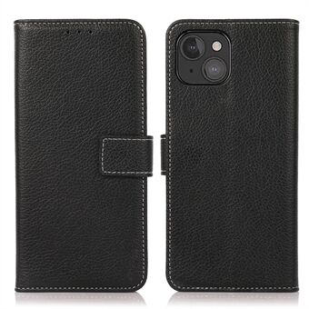 Anti-drop Litchi Texture Leather Wallet Protective Cover Deksel for iPhone 13 mini - Black