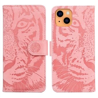Anti- Scratch Pure Color Tiger Imprint Mønster Leather Moblie Phone Cover Case for iPhone 13 mini 5,4 tommer