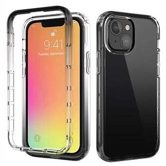 Drop-resistent Transparent Gradient Color Clear TPU + PC-ryggskall for iPhone 13 mini - Black