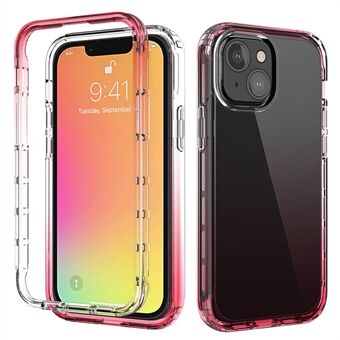 Drop-resistent Transparent Gradient Color Clear TPU + PC-ryggskall for iPhone 13 mini - Red