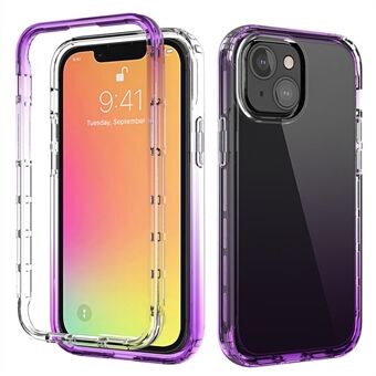 Drop-resistent Transparent Gradient Color Clear TPU + PC-ryggskall for iPhone 13 mini - Purple