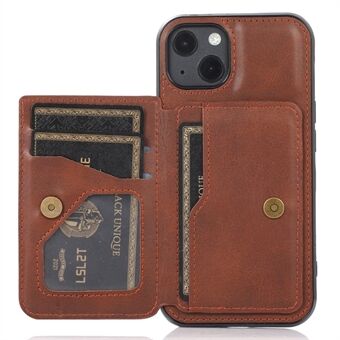 Kortholdere Hybrid-telefonskall i PU-skinn [innebygd magnetisk metallplate] for iPhone 13 mini 5,4 tommer