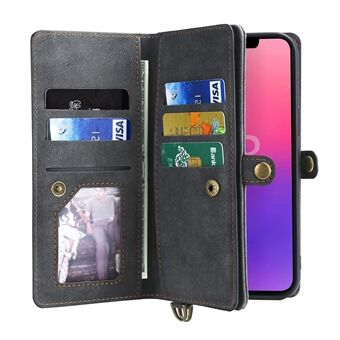 MEGSHI 021-serien All-round beskyttelse Støtsikker avtagbar 2-i-1 magnetisk lommebokdesign telefondeksel med Stand for iPhone 13 mini 5,4 tommer