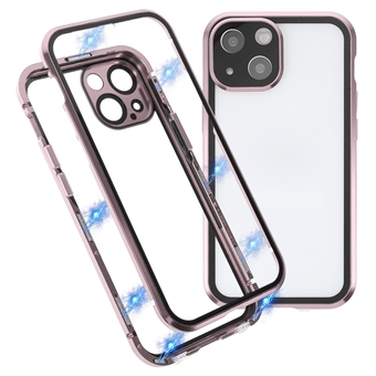 Ultraklart dobbeltsidig herdet glass + metallramme Magnetisk absorpsjon Full dekning telefondeksel for iPhone 13 mini 5,4 tommer